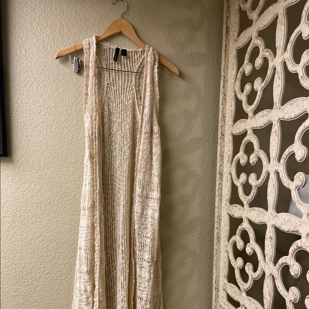 FULL TILT|Tan Vest|Knit top|Full length Cardigan